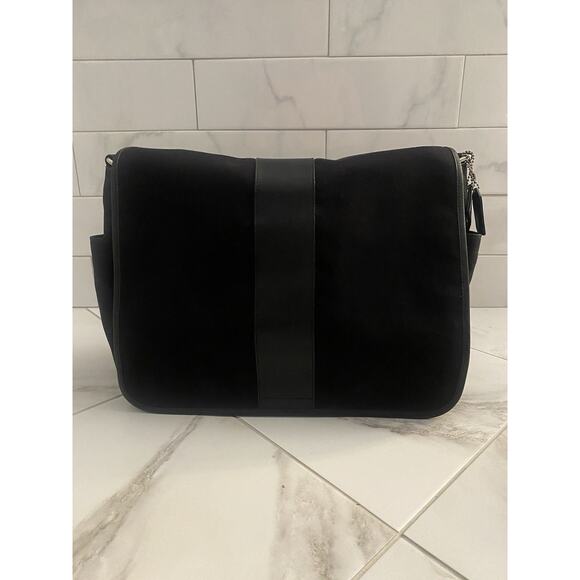 Coach Original Messenger Bag Blk Canvas Leather - Picture 14 of 14